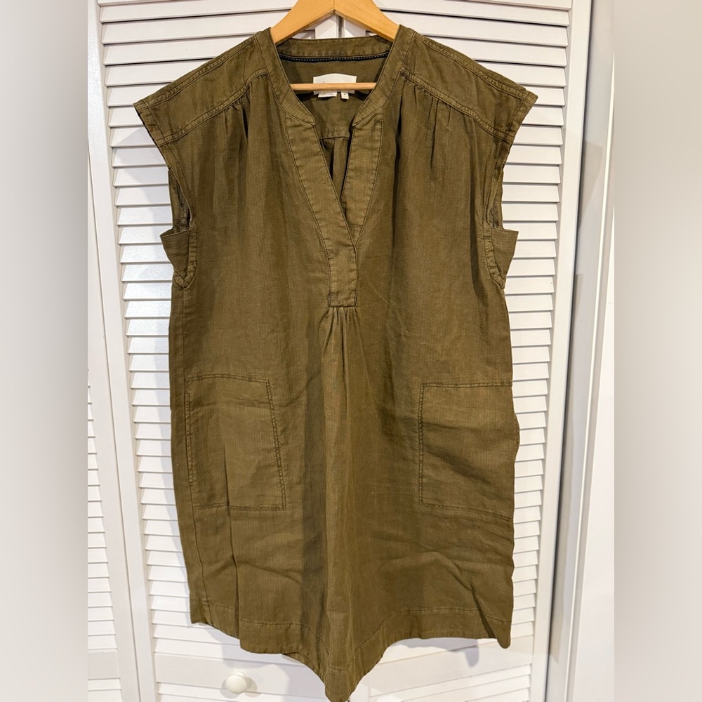 Anthropologie Olive Green Sleevless Dress Size M